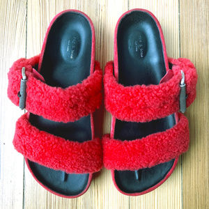 rag & bone Platform Evin Tberry Shearling Sandals